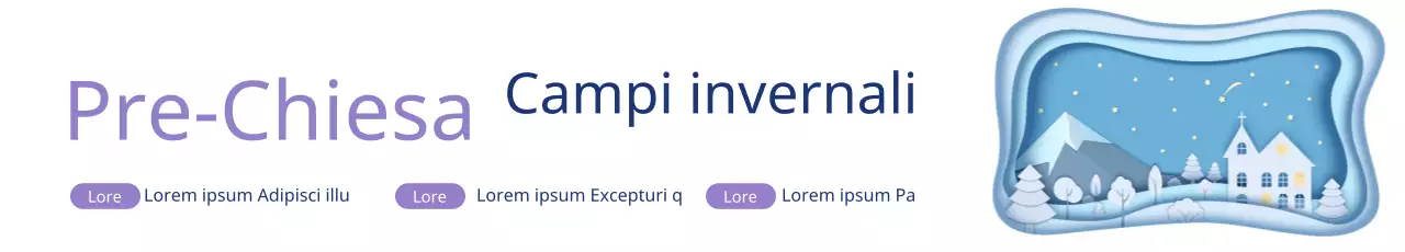 Striscione invernale bianco del campo della chiesa