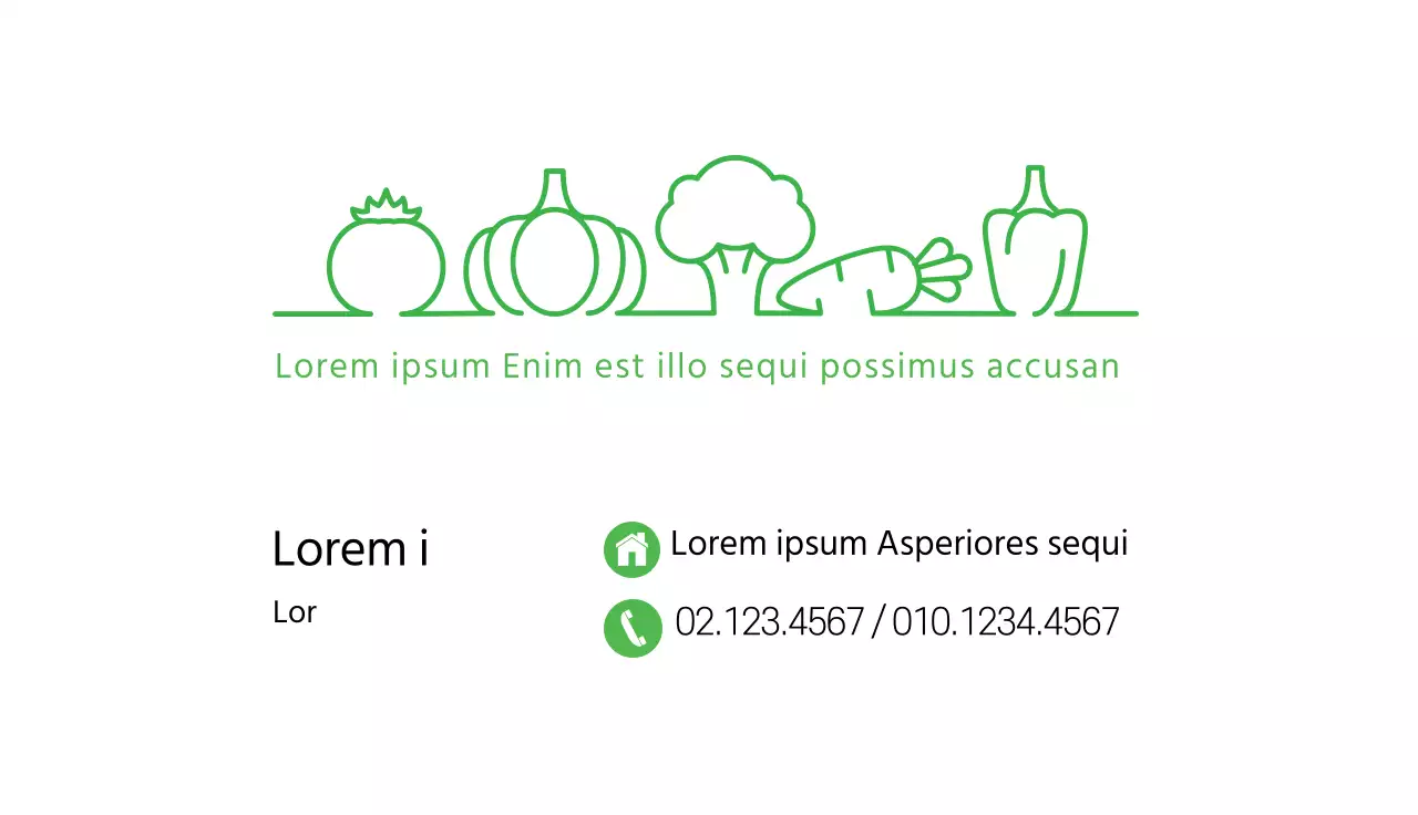 Illustrazione verde semplice negozio di verdure