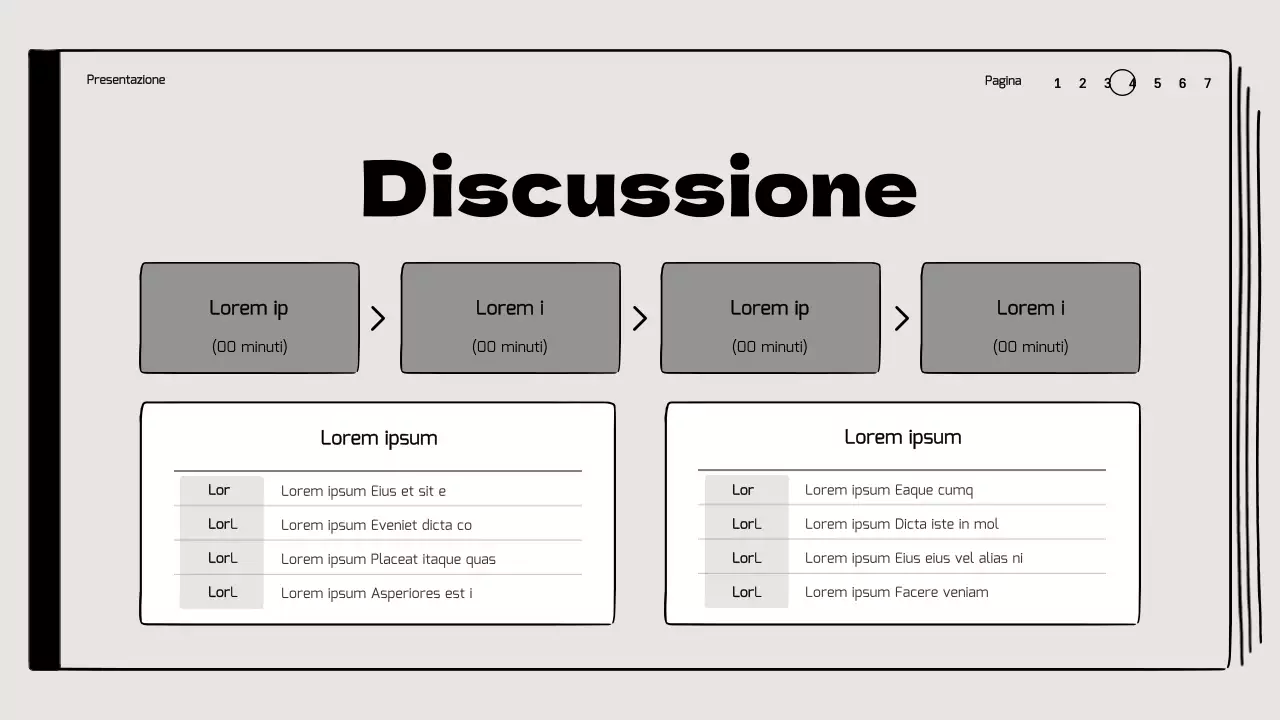 Discussione del libro in classe con evidenziazione delle illustrazioni di disegno in beige e nero