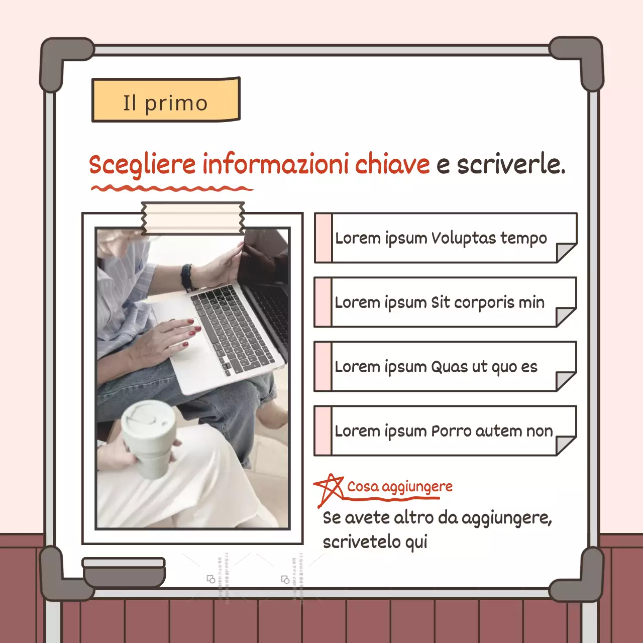 Guida alla sintesi delle informazioni di base in bianco e rosa