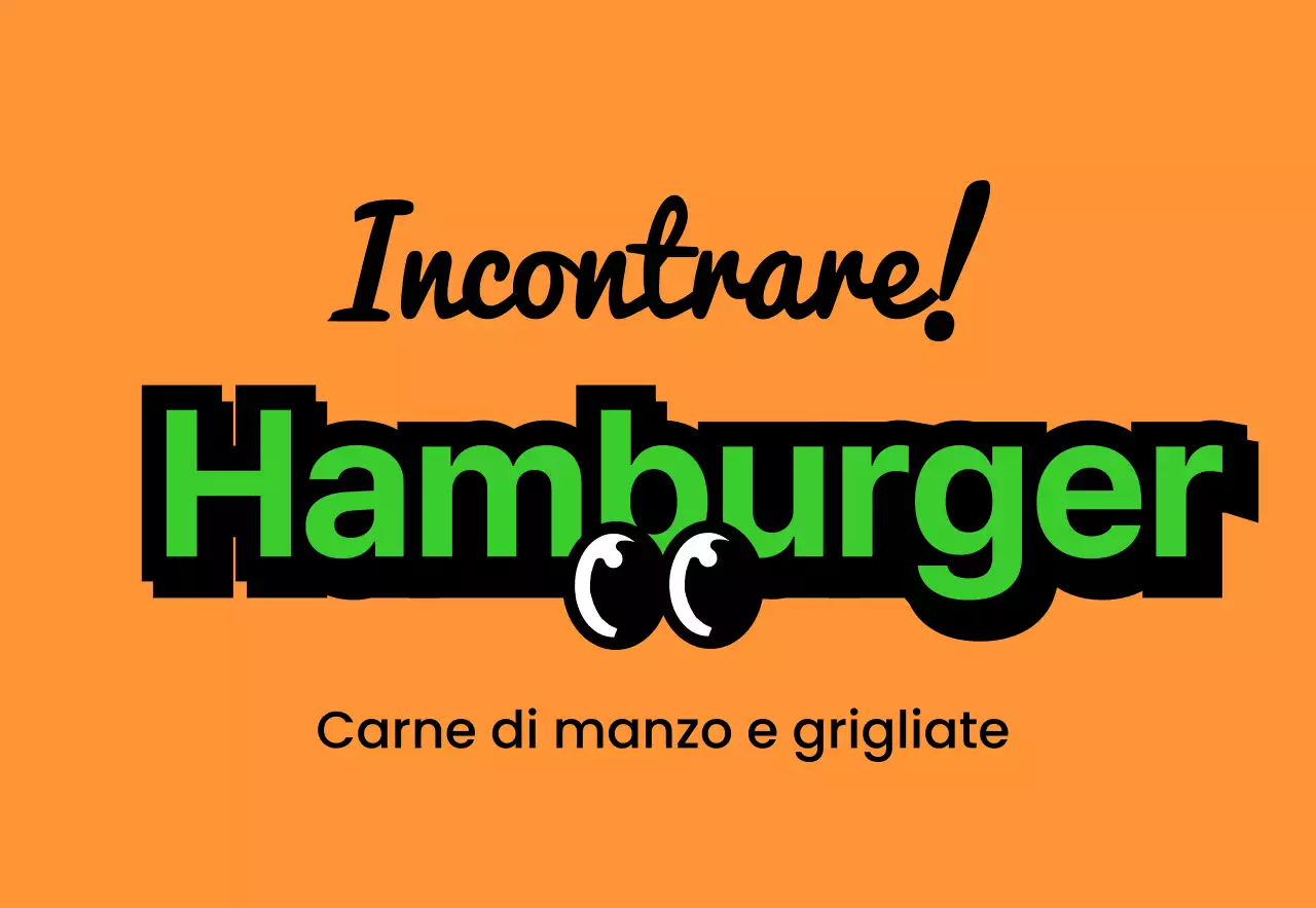 Un'insegna unica all'interno del punto vendita con il testo colorato e multicolore Meal Burger e i simpatici personaggi dell'hamburger