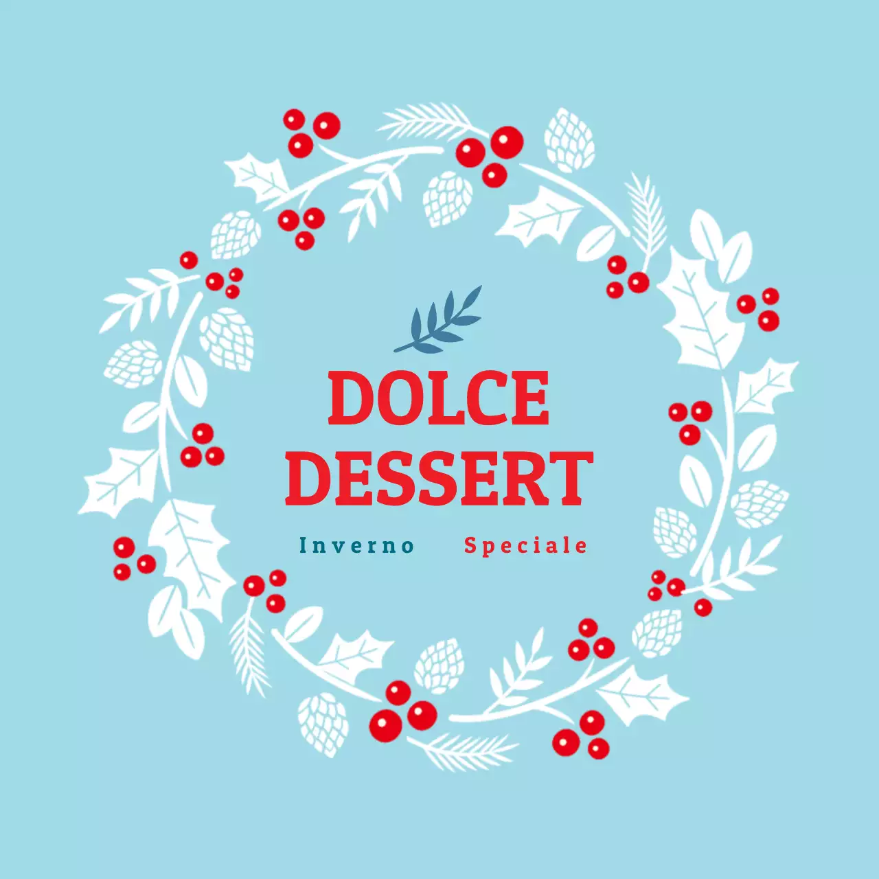 Cielo rosso illustrazione Natale dessert imballaggio etichetta