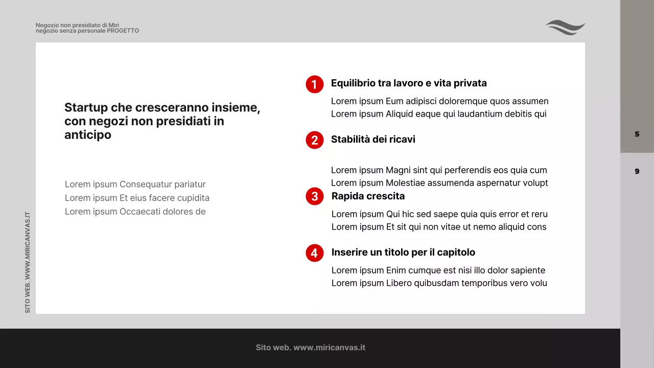 Una proposta commerciale con foto su sfondo grigio