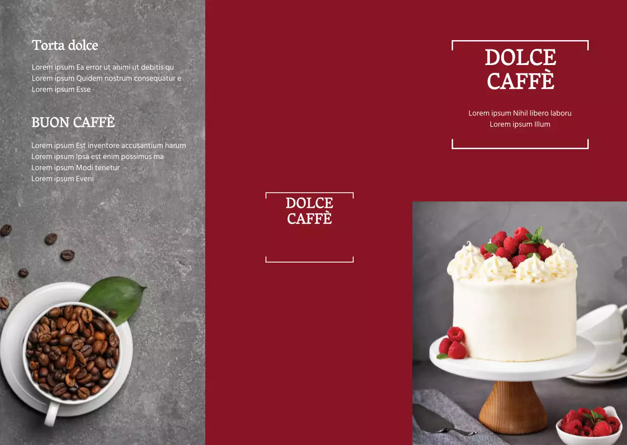 Cartellone del menu del dessert in grassetto rosso