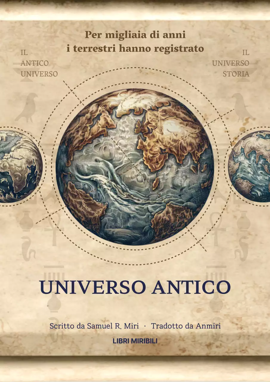 Concetto di pergamena marrone e blu navy universo antico