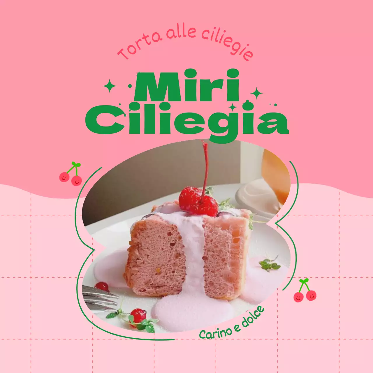 Promuovete il menu del vostro caffè con una simpatica cornice rosa e verde