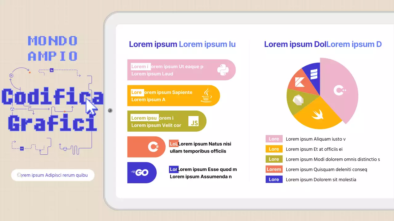 Tema grafico di codifica in bianco e blu semplice e diagrammatico