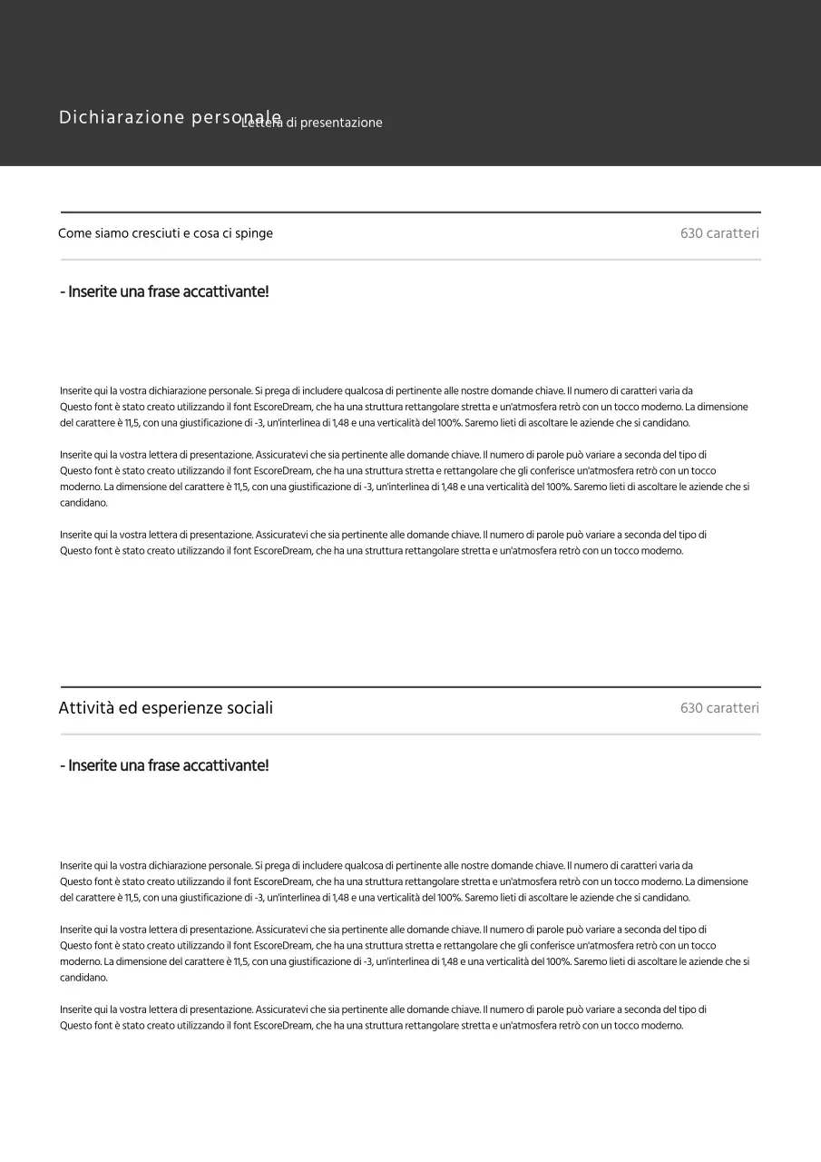 Un modulo di lettera di presentazione grigio e semplice