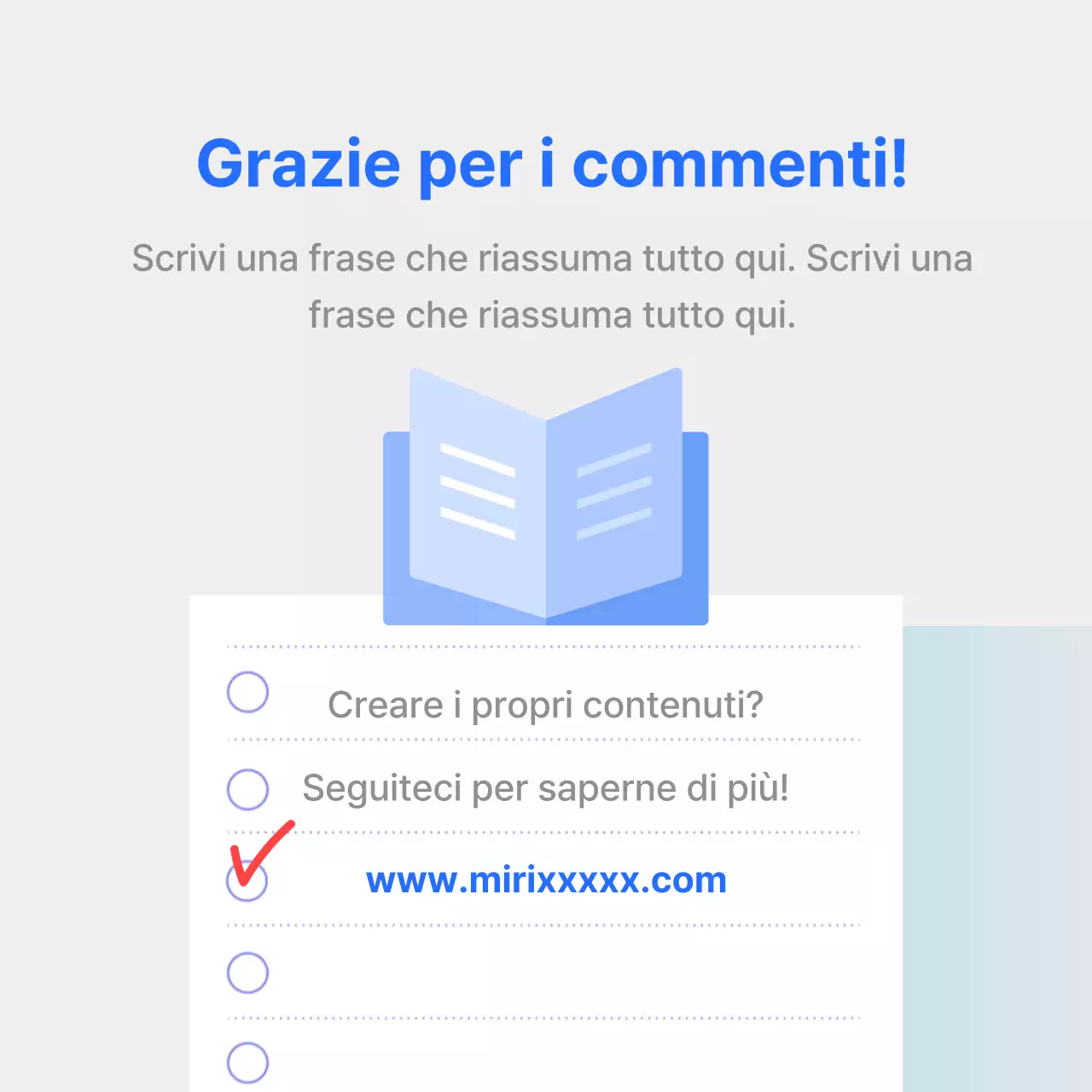 Rapporto sul sondaggio di soddisfazione con un chiaro grafico blu