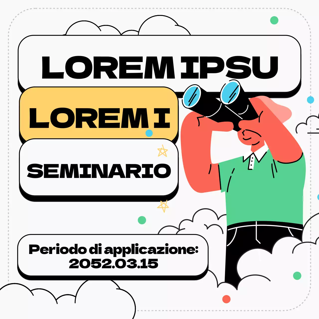 Illustrazione verde e gialla del concetto di sessione informativa sulla reiscrizione