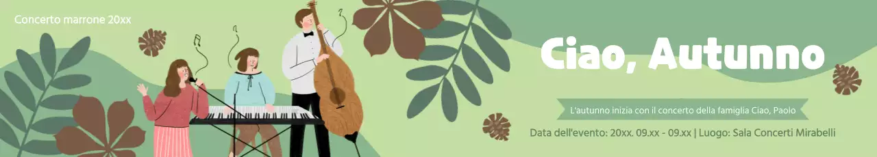 Promuovere un concerto autunnale con uno sfondo verde