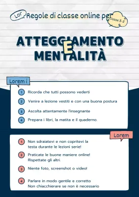 Taccuino blu navyScritturaBolle vocali concettualiTema dell'istruzione