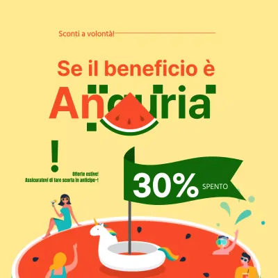 Offerte estive in giallo e illustrazioni di angurie
