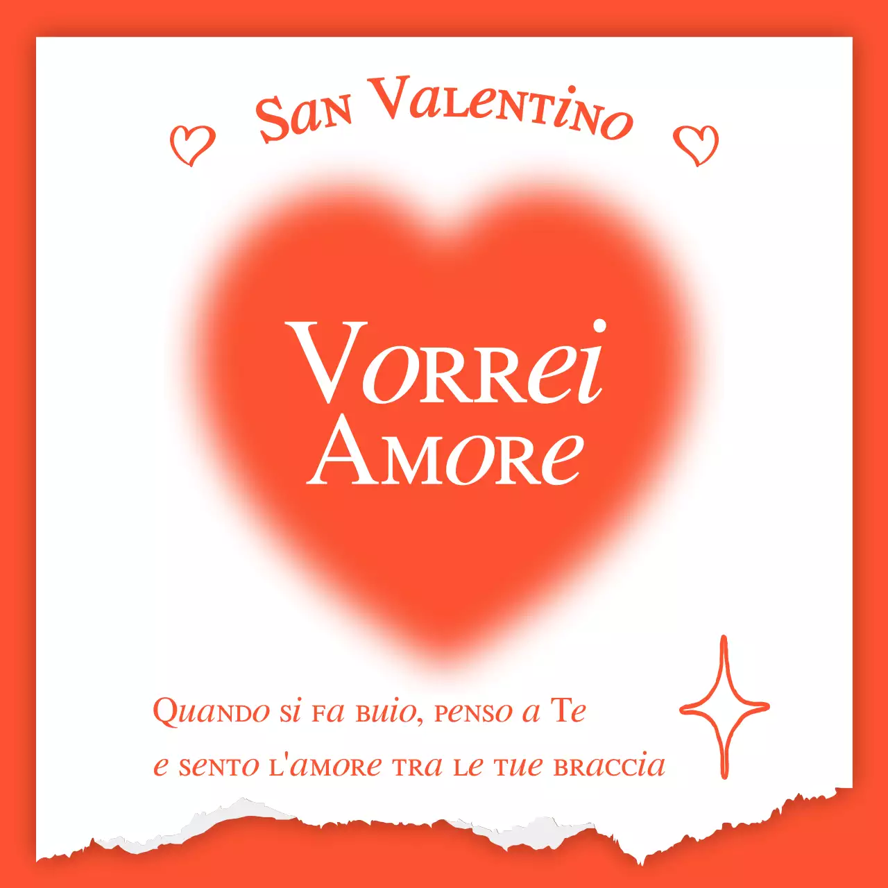 Cuore gradiente di San Valentino su sfondo arancione