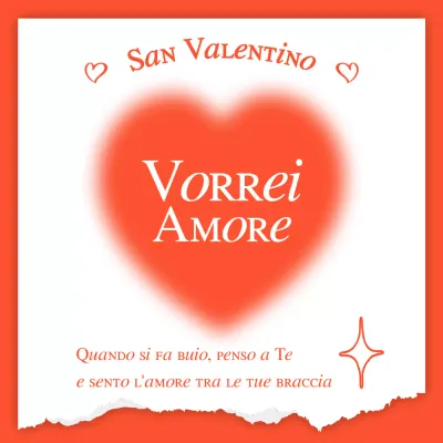 Cuore gradiente di San Valentino su sfondo arancione
