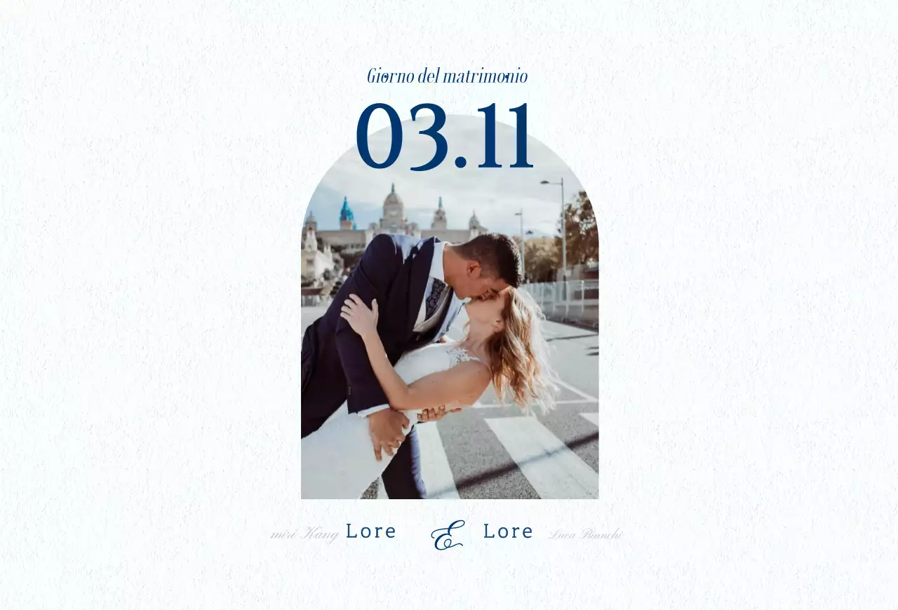 Partecipazioni di nozze con un concetto di layout fotografico unico