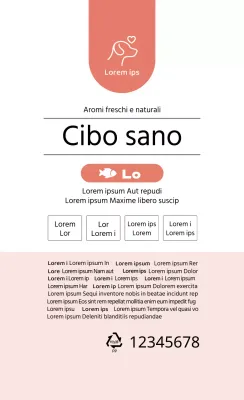 Etichetta di testo rossa per alimenti per animali domestici