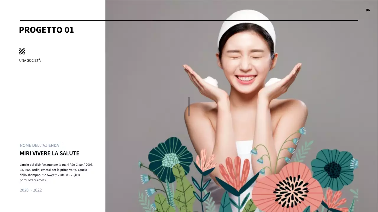 Cartella MD cosmetica semplice in azzurro e nero