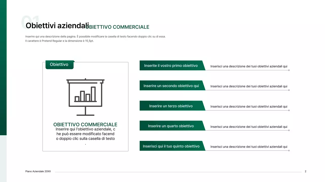 Kit per la presentazione di un business plan con un concetto di indice gradiente in verde