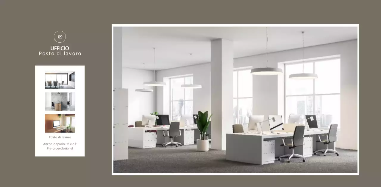 Calendario di interior design in stile bianco e pulito