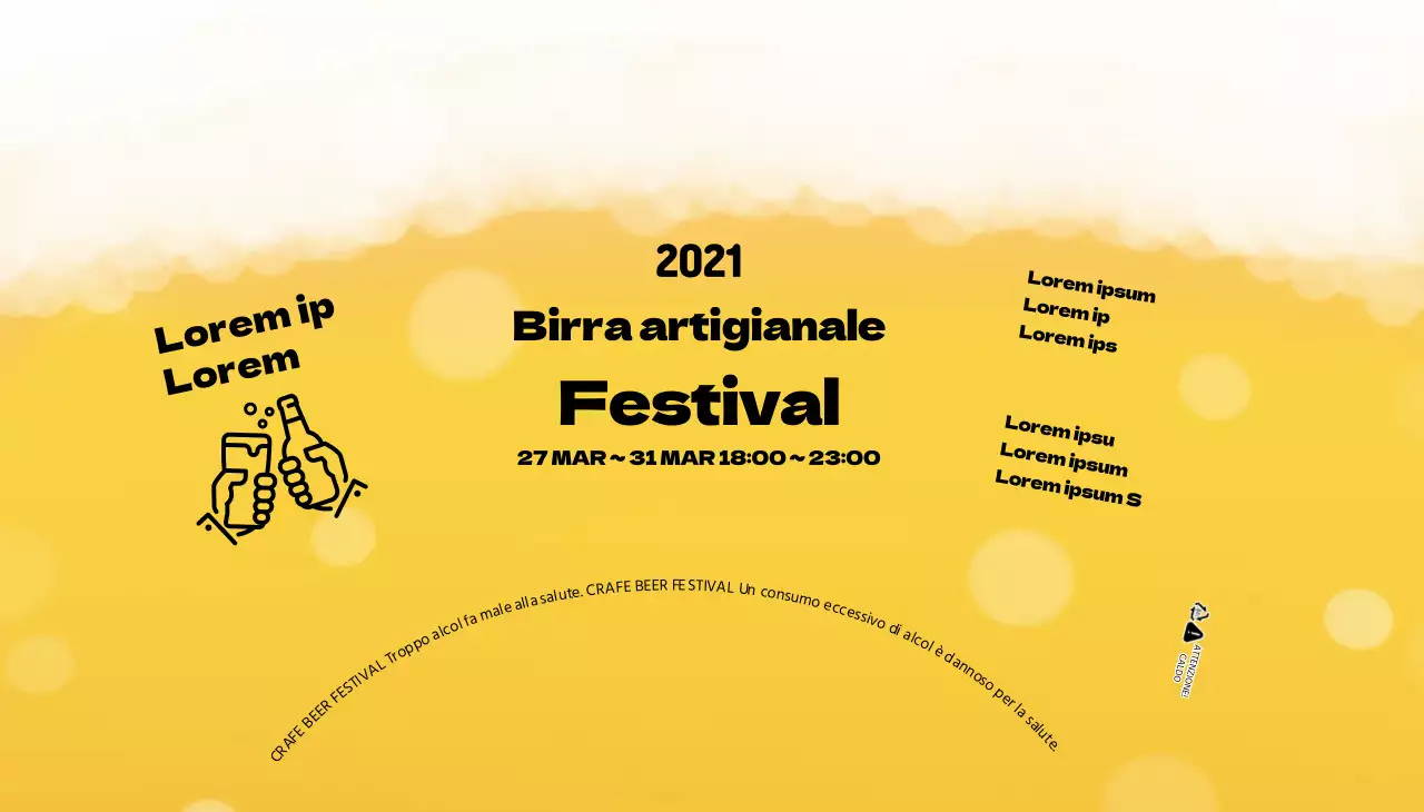 Illustrazione della schiuma gialla Festival della birra artigianale