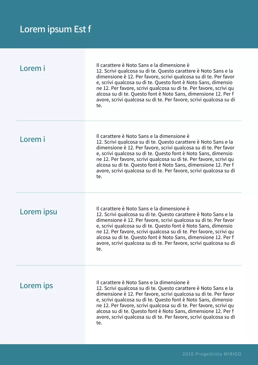 Una lettera di presentazione verde, pulita e lineare