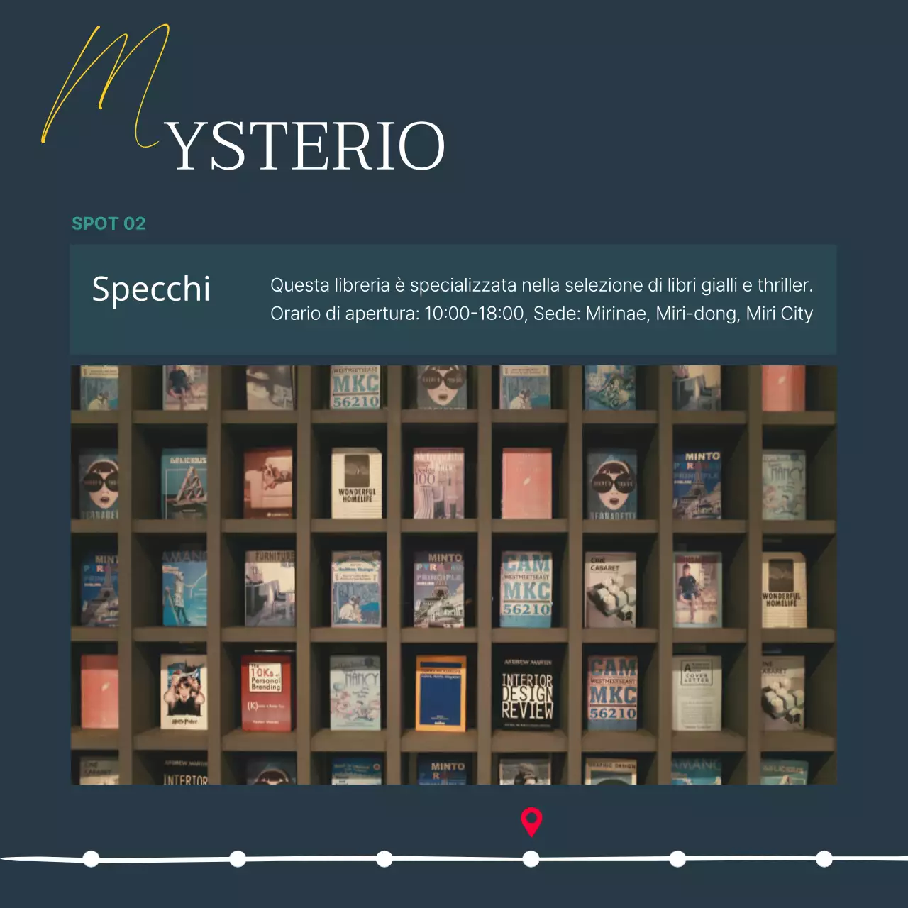 Guida a una moderna libreria in blu navy