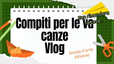 Simpatica miniatura di un vlog di YouTube con il tema della classe di origami verde e arancione