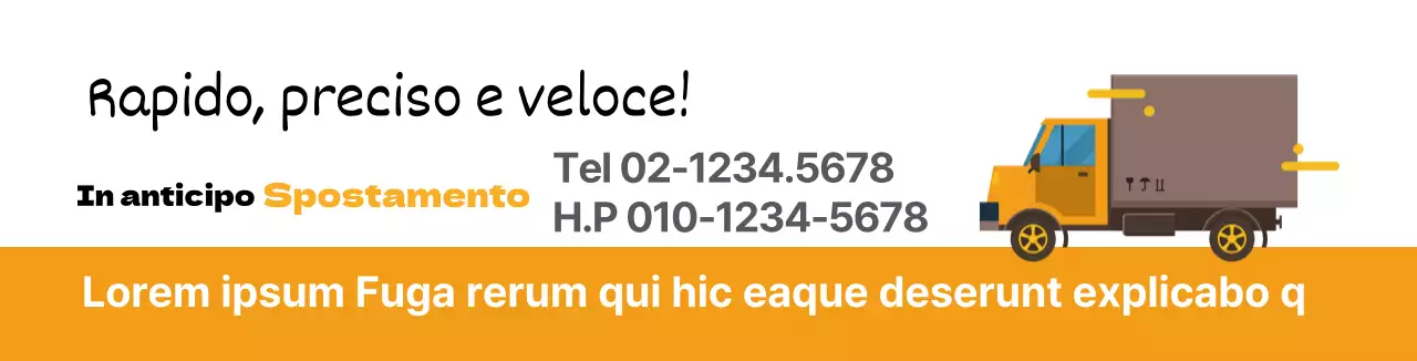 Promuovete la vostra azienda di traslochi con l'illustrazione di un camion arancione