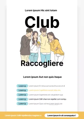 Annunci di reclutamento di club universitari puliti, bianchi e neri
