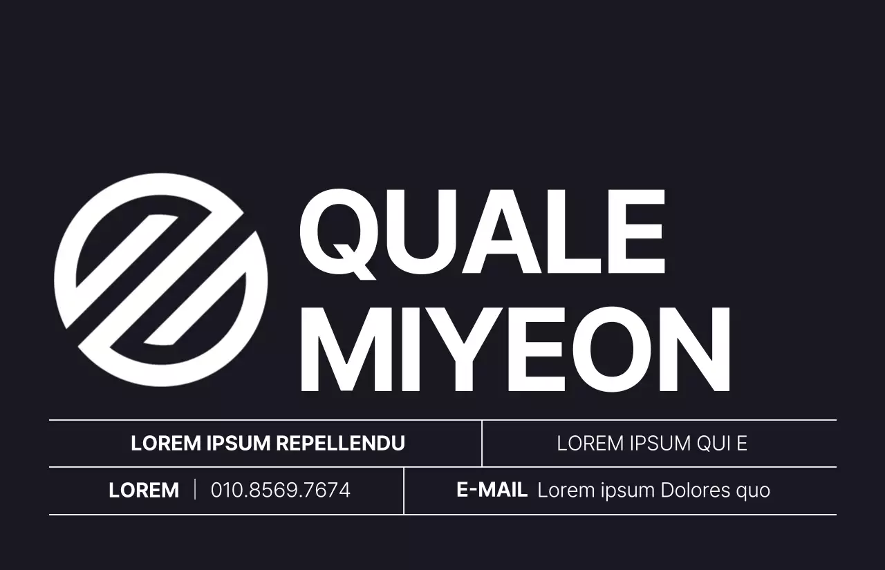 Stile di layout semplice, moderno e incentrato sul testo in bianco e nero Biglietto da visita aziendale per dipendenti