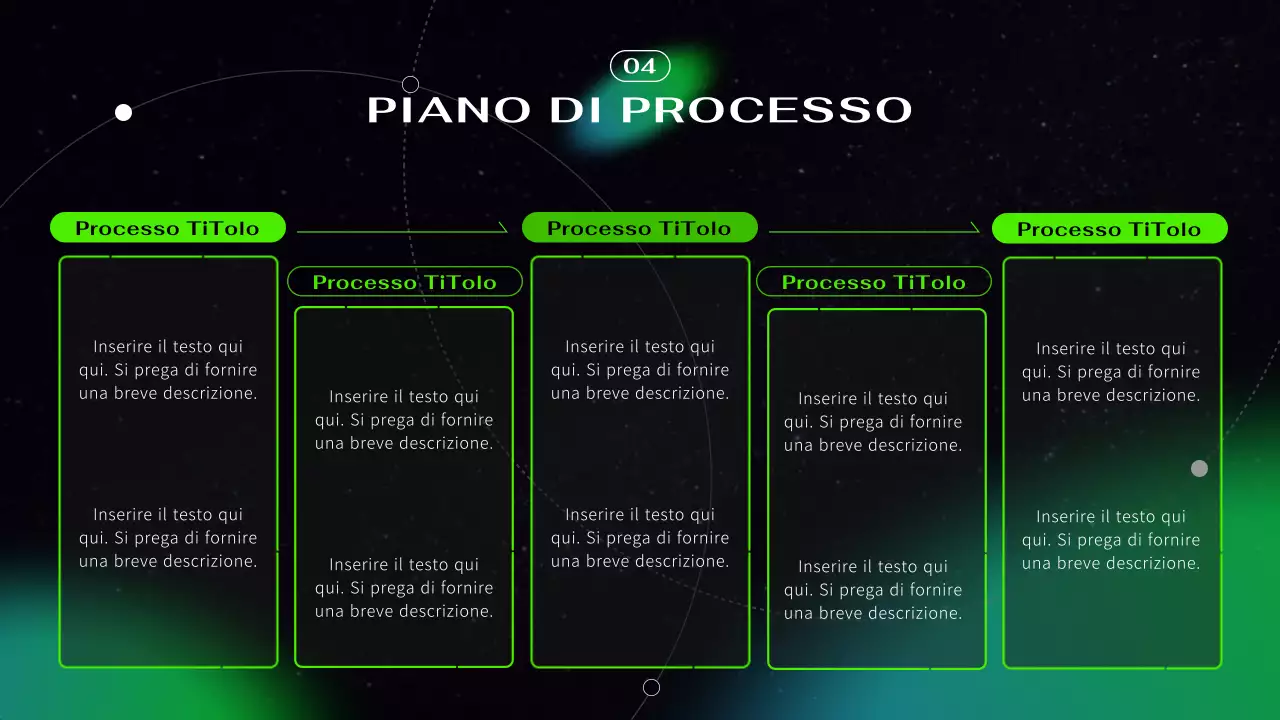 Presentazione astronautica futuristica cibernetica nera e al neon