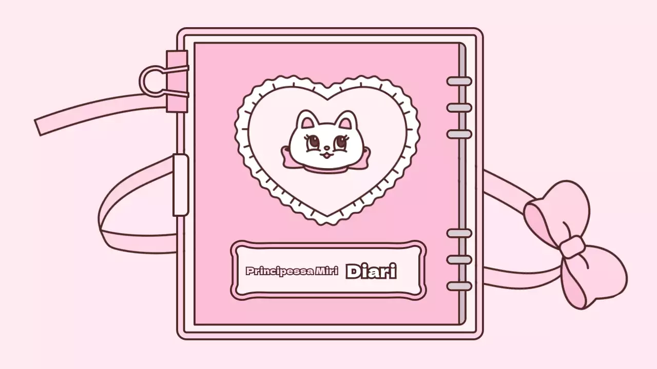 Simpatico kit di presentazione del concetto di agenda in rosa