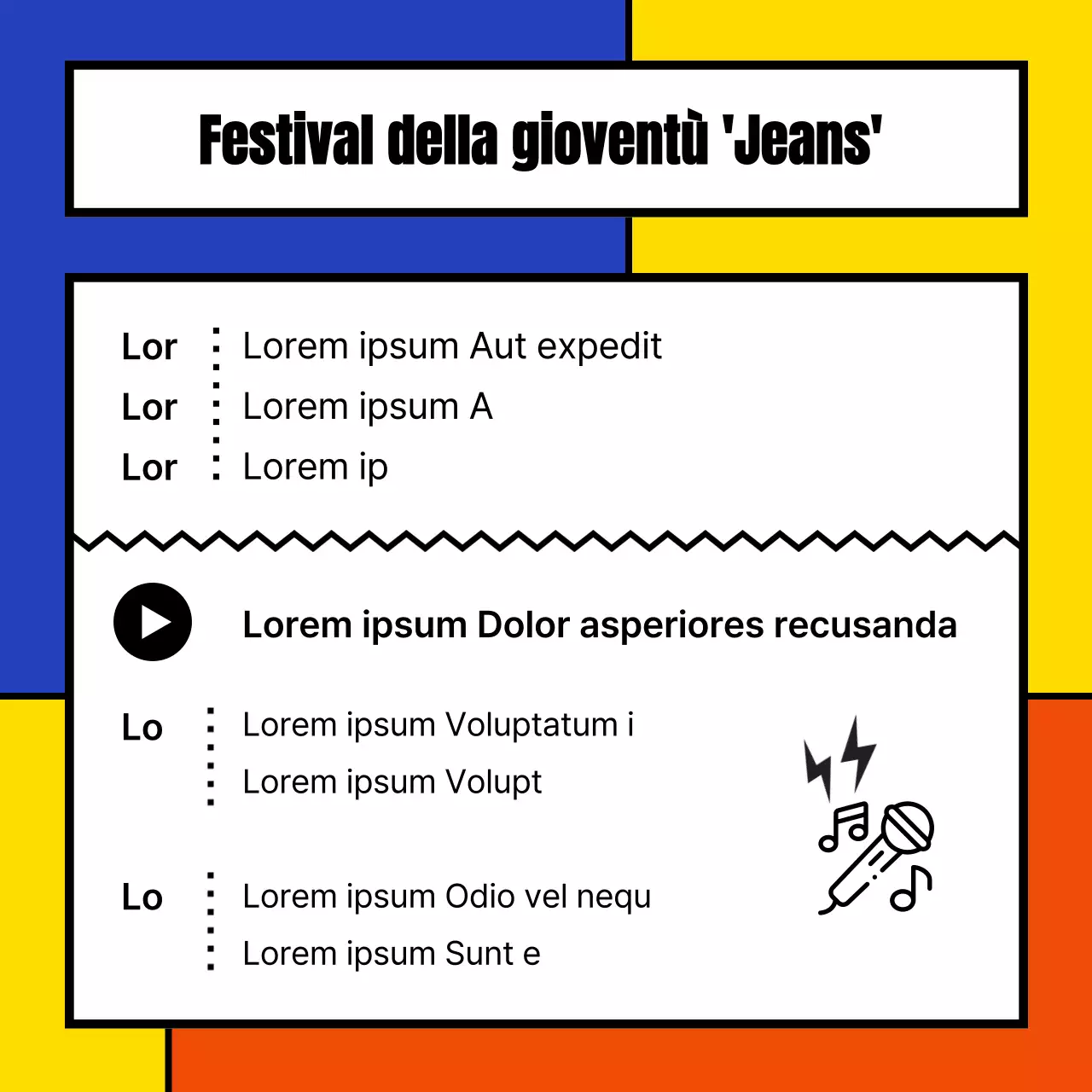 Un annuncio della Giornata della Gioventù a quadri geometrici colorati