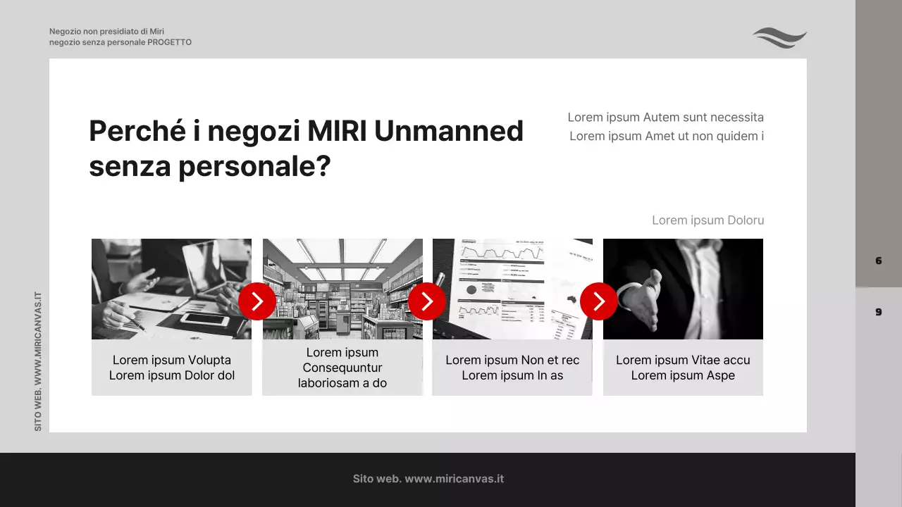 Una proposta commerciale con foto su sfondo grigio