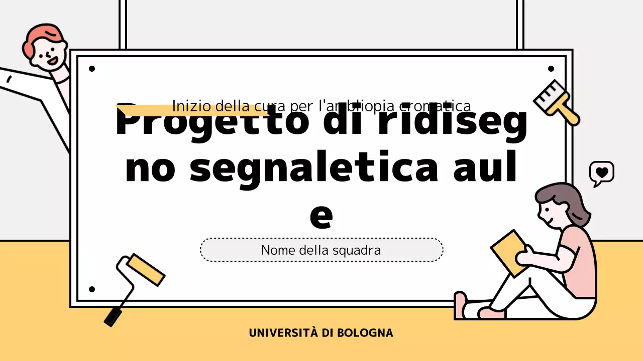 Ridisegnare i cartelli di classe con accenti gialli
