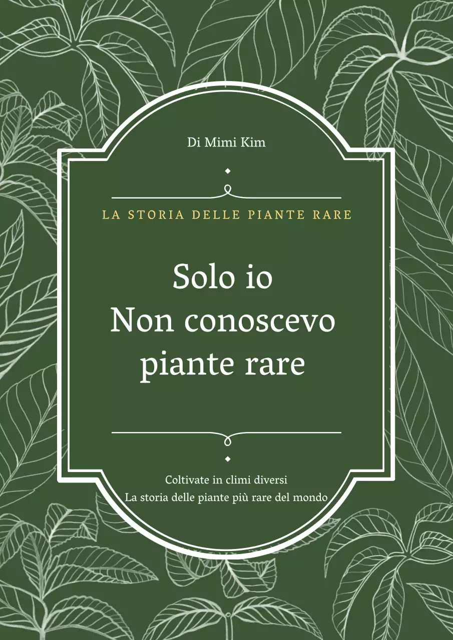 Raro libro di piante con motivo a foglie verdi