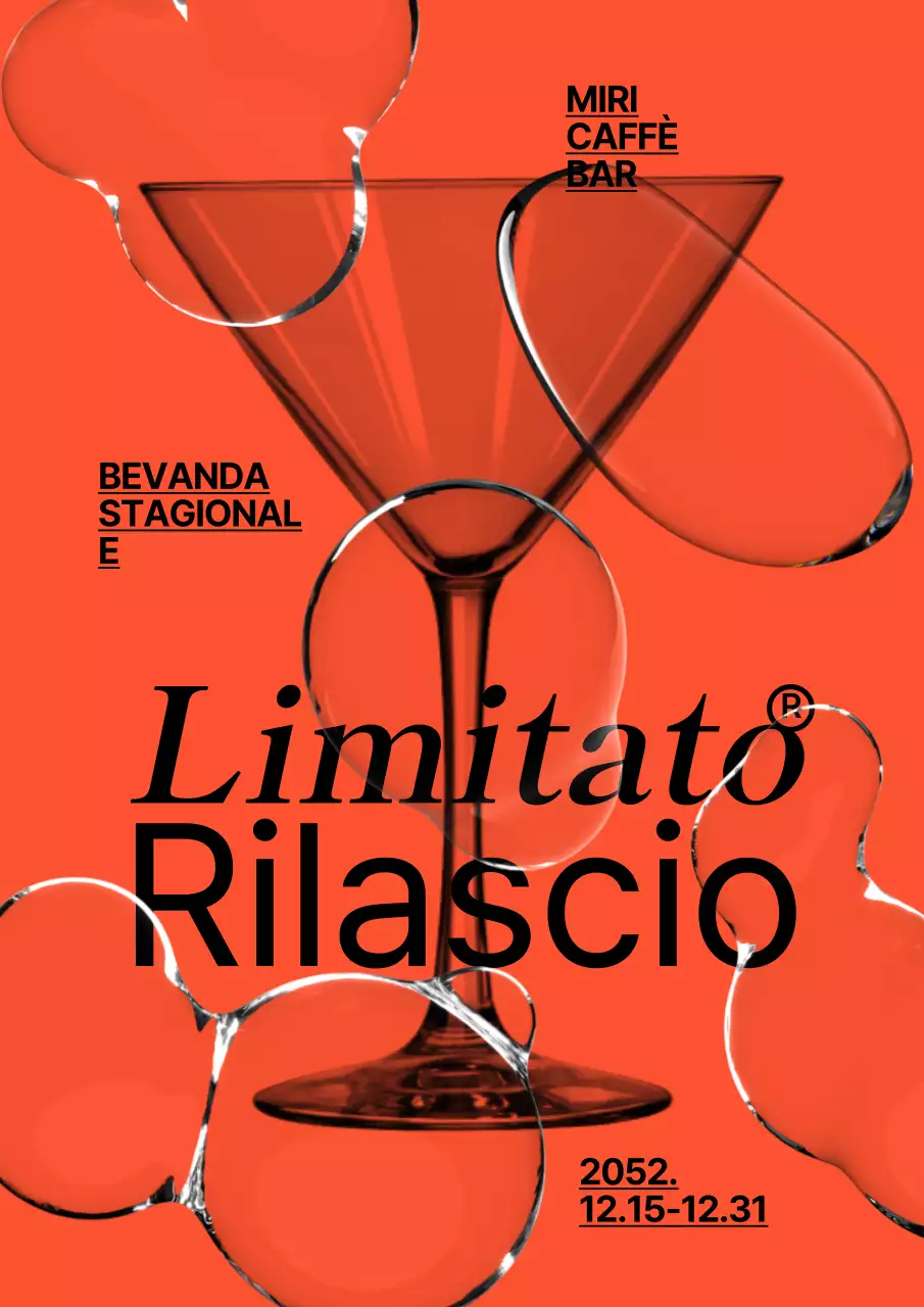 Menu del bar in rosso e nero