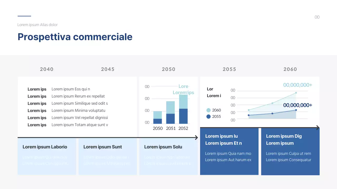 Proposta di investimento per servizi di app finanziarie in tinta blu