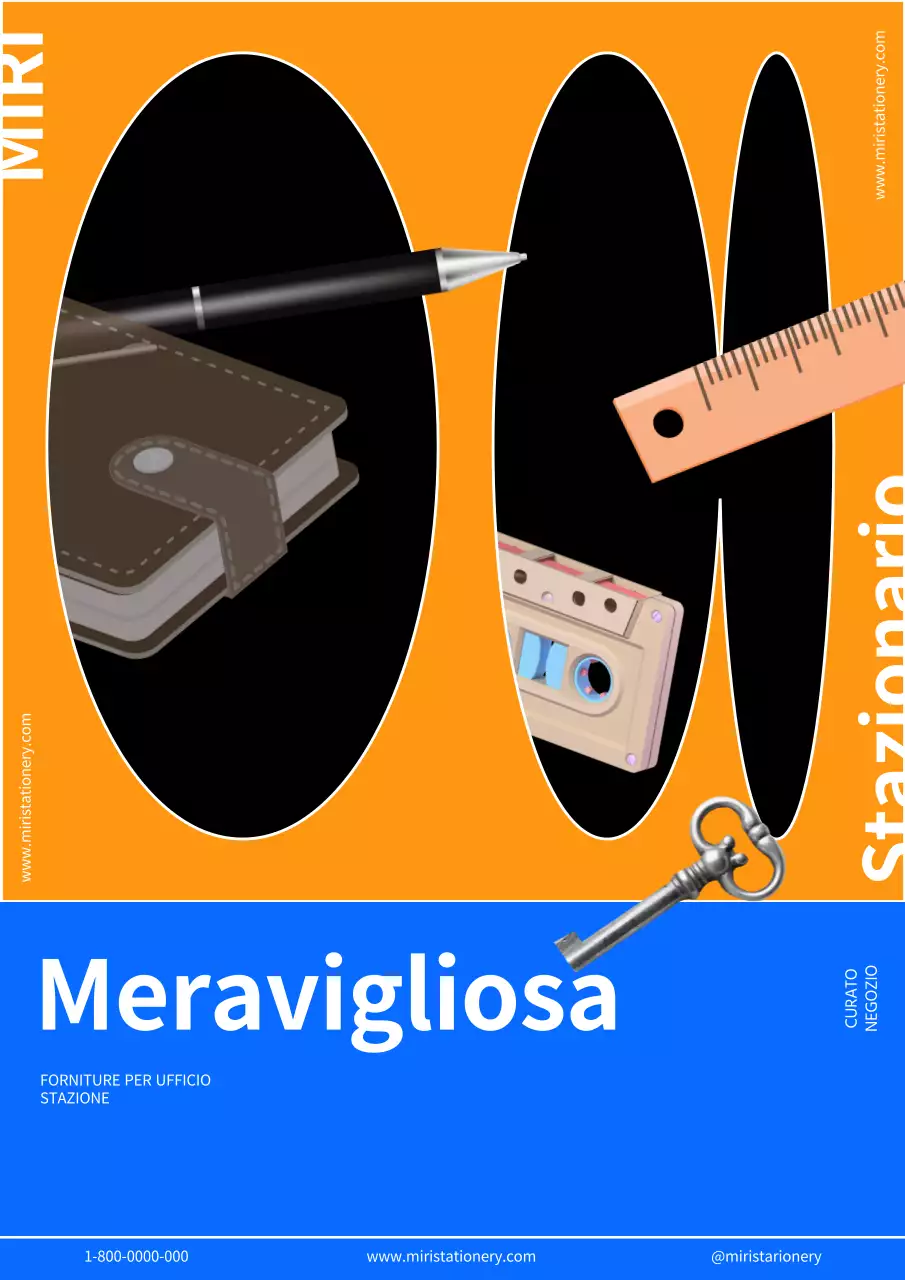 Branding di cancelleria moderna arancio-blu