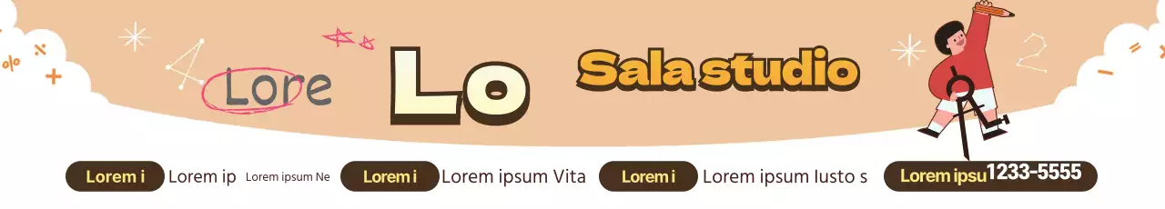 Illustrazione gialla di matematica carino pubblicità della scuola