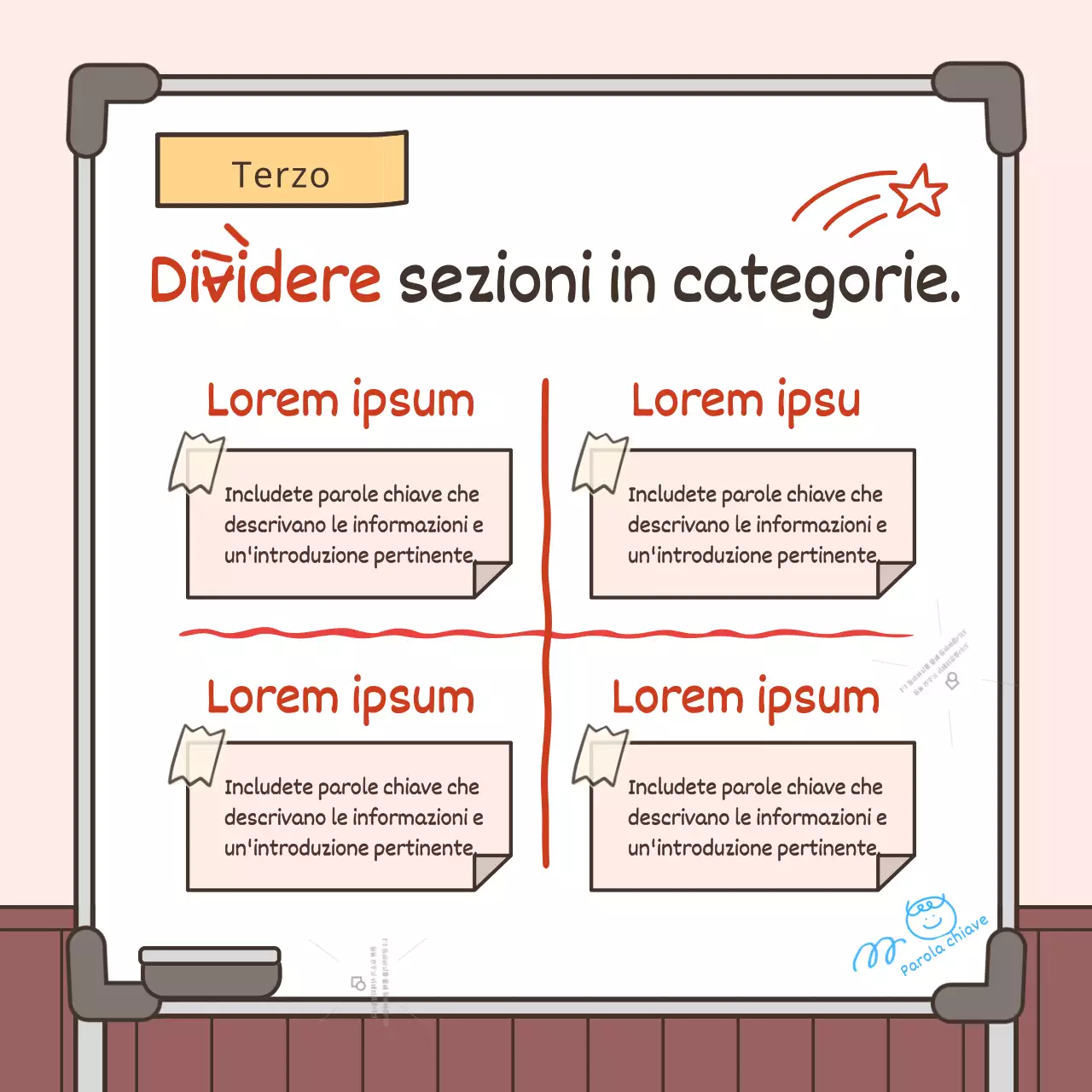 Guida alla sintesi delle informazioni di base in bianco e rosa