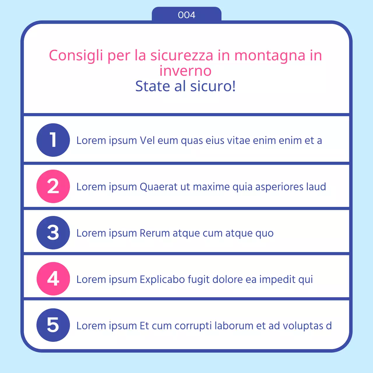 Guida alle escursioni pre-invernali con icona invernale blu