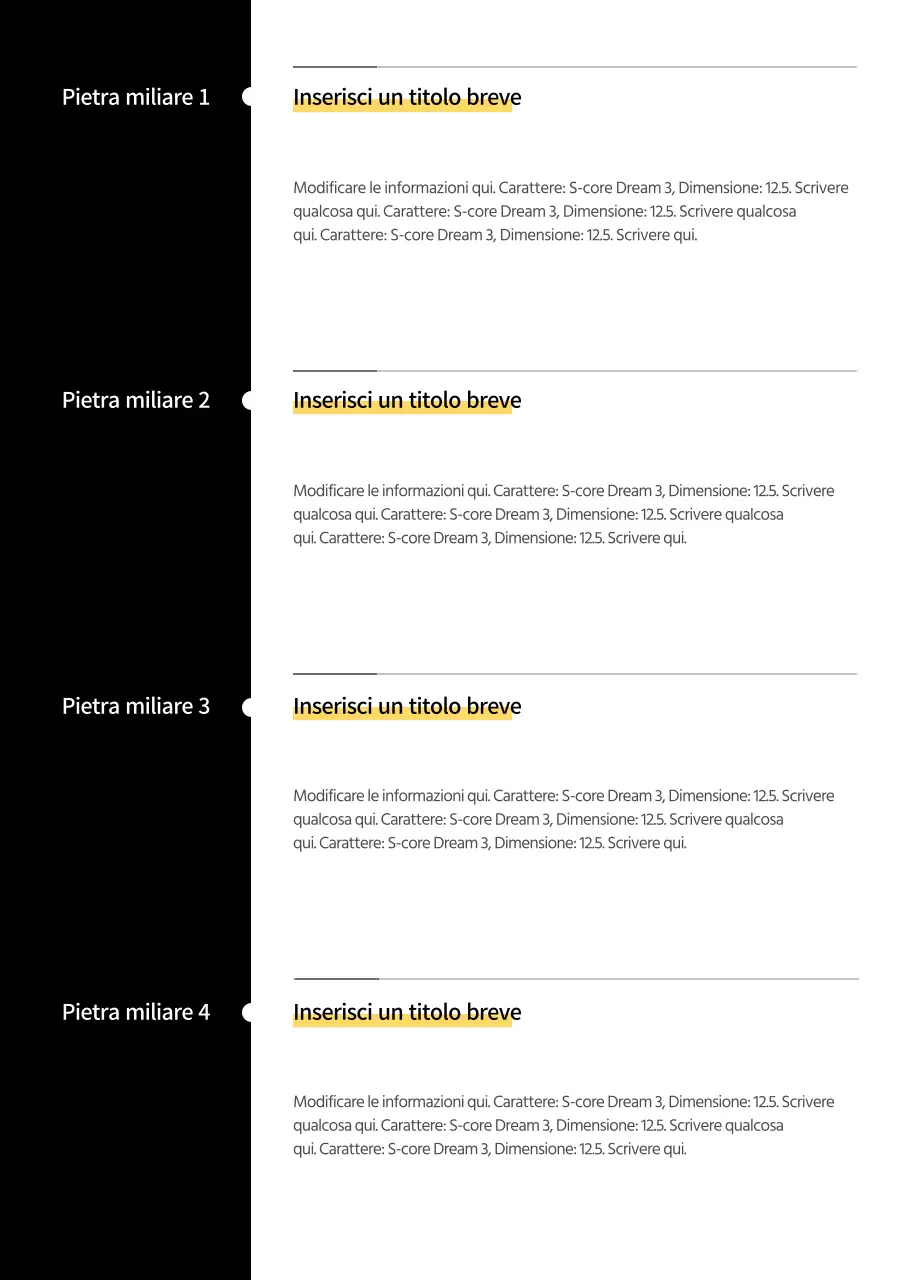 Una dichiarazione personale pulita, in bianco e nero