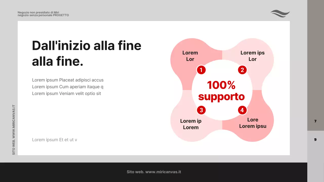 Una proposta commerciale con foto su sfondo grigio