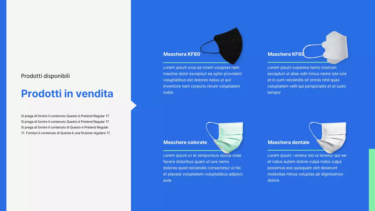 Presentazione della proposta di servizi di produzione in outsourcing di colore blu menta