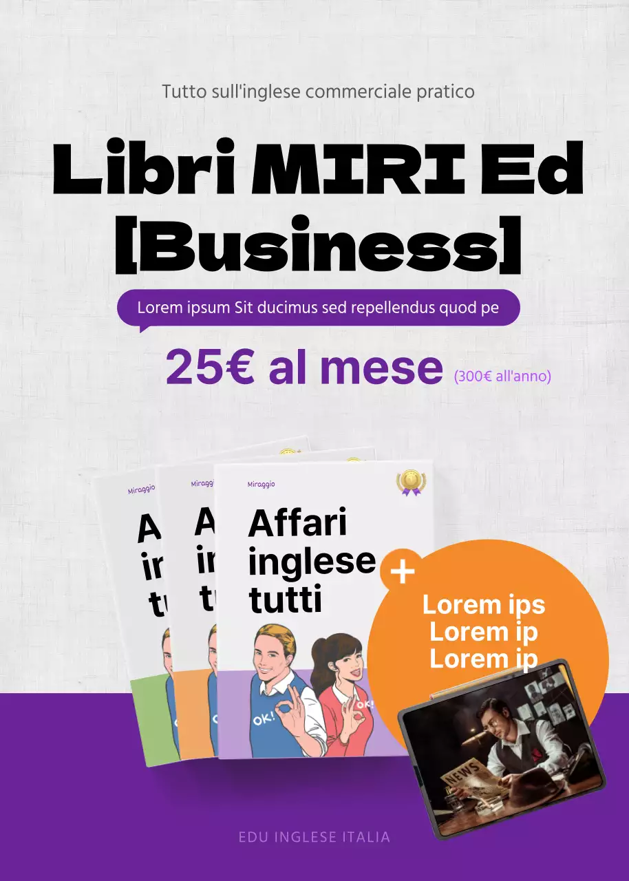 Evento di sconto sull'abbonamento annuale al libro di testo nero e viola