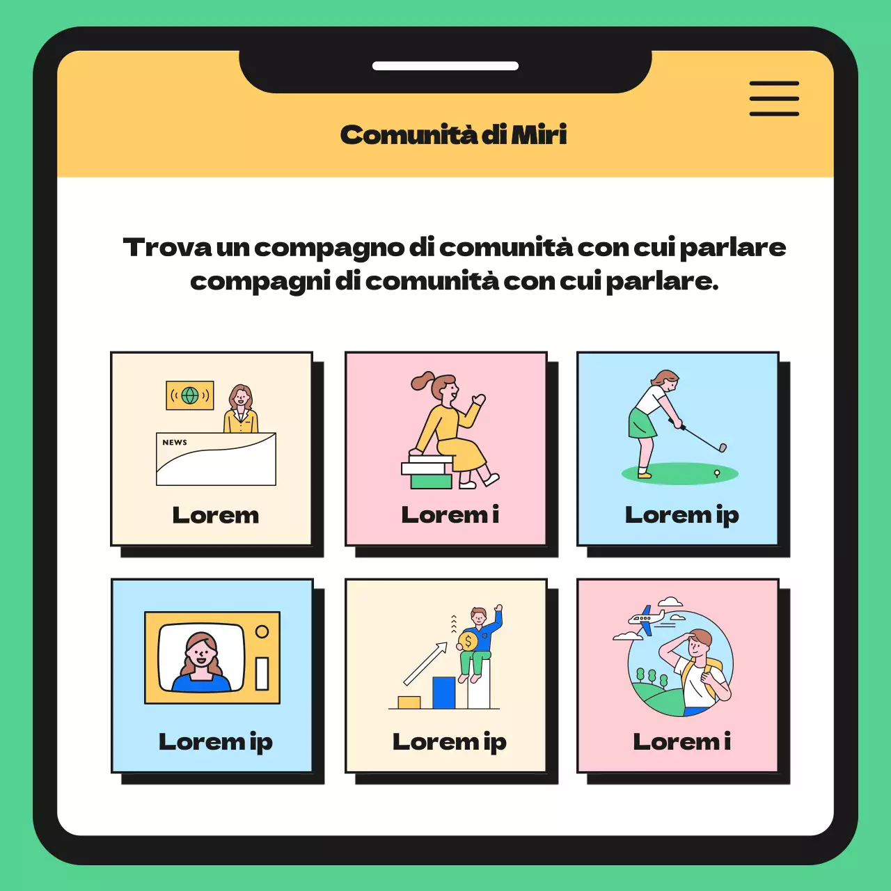 Promuovere una semplice piattaforma comunitaria verde e gialla