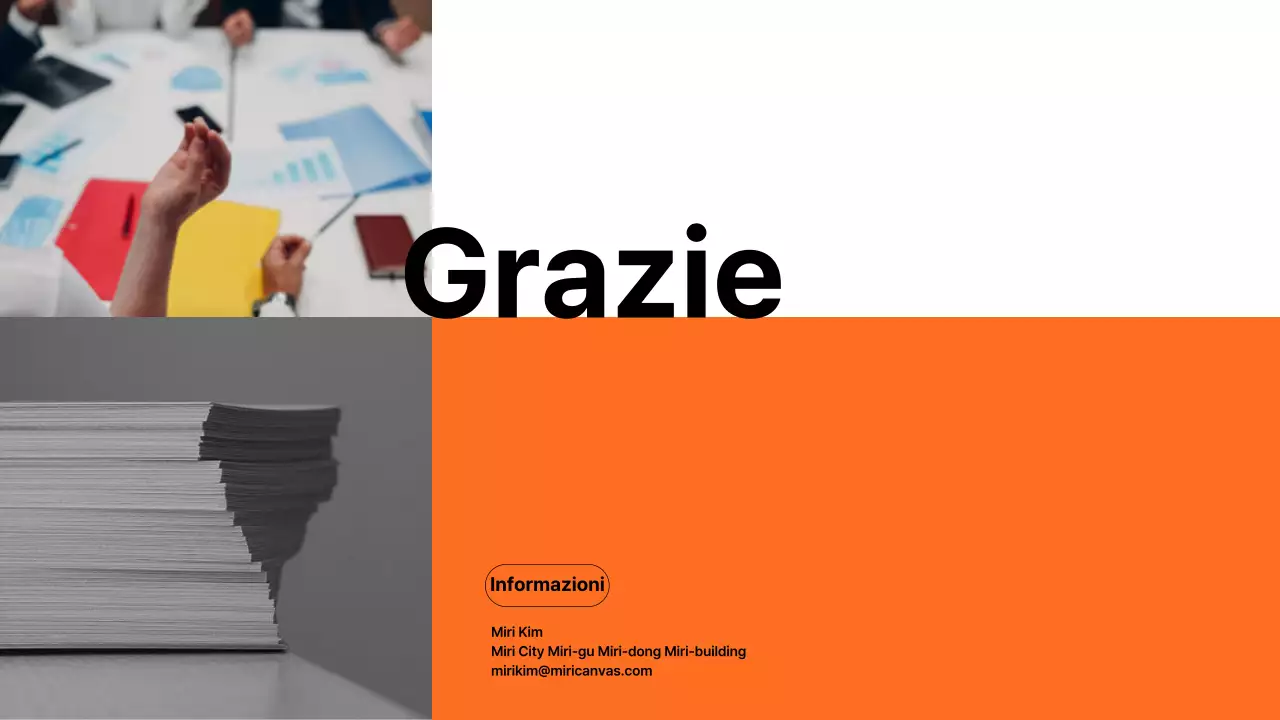  Relazione aziendale minimalista in arancione e nero