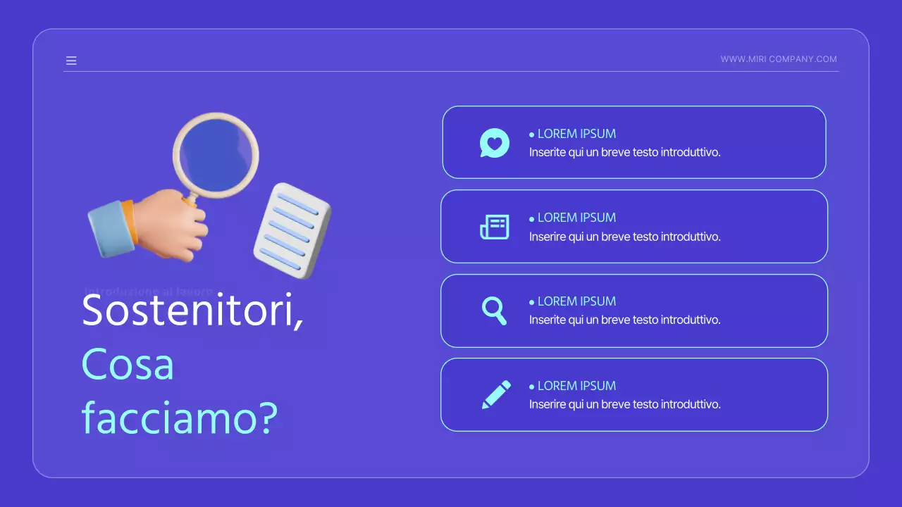 Annuncio di lancio kitsch con simpatiche illustrazioni blu